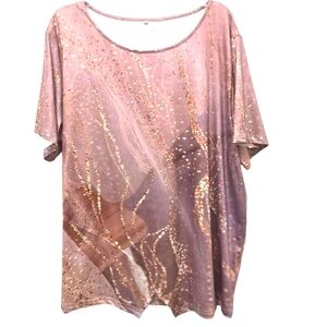 ``T25449 NNT Mauve Round Neck Abstract Design Tunic